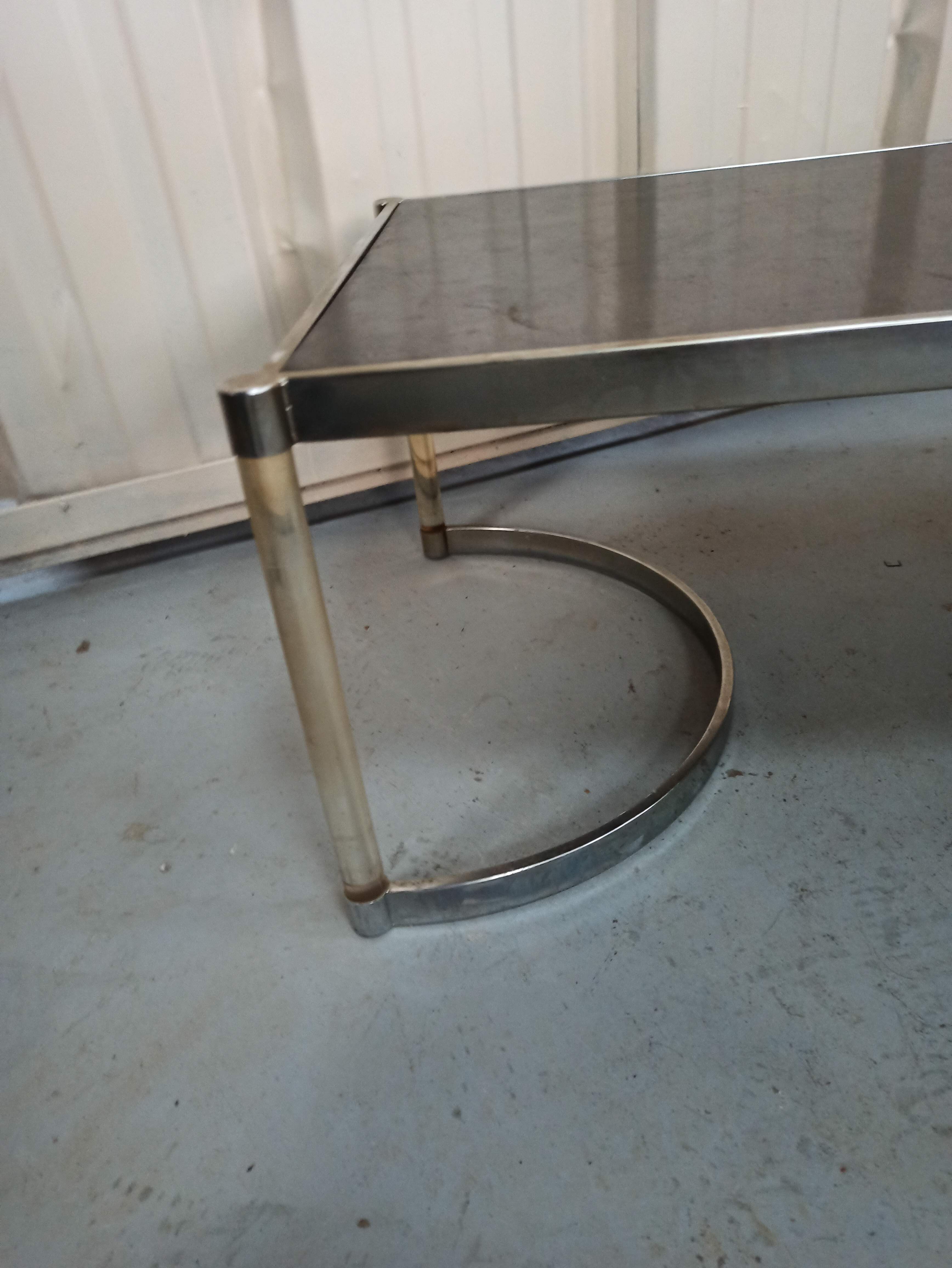 Plexiglas and iron coffee table