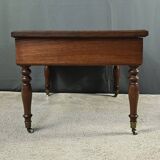 Rolling coffee table in solid mahogany, Louis-Philippe style – Late 19th century