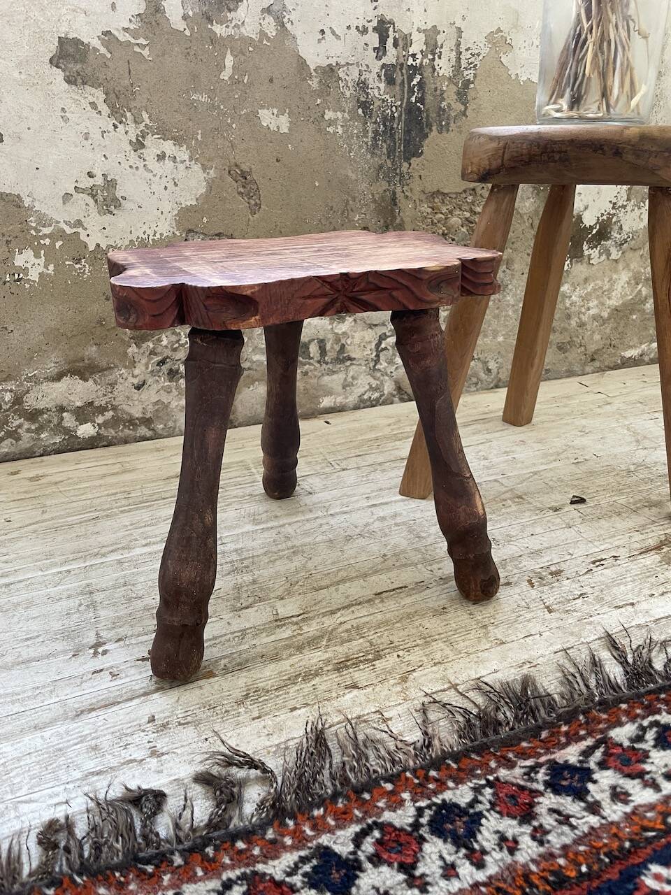 Handcrafted tripod stool