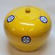 Pot couvert chinois vintage jaune et tampons bleus original pop