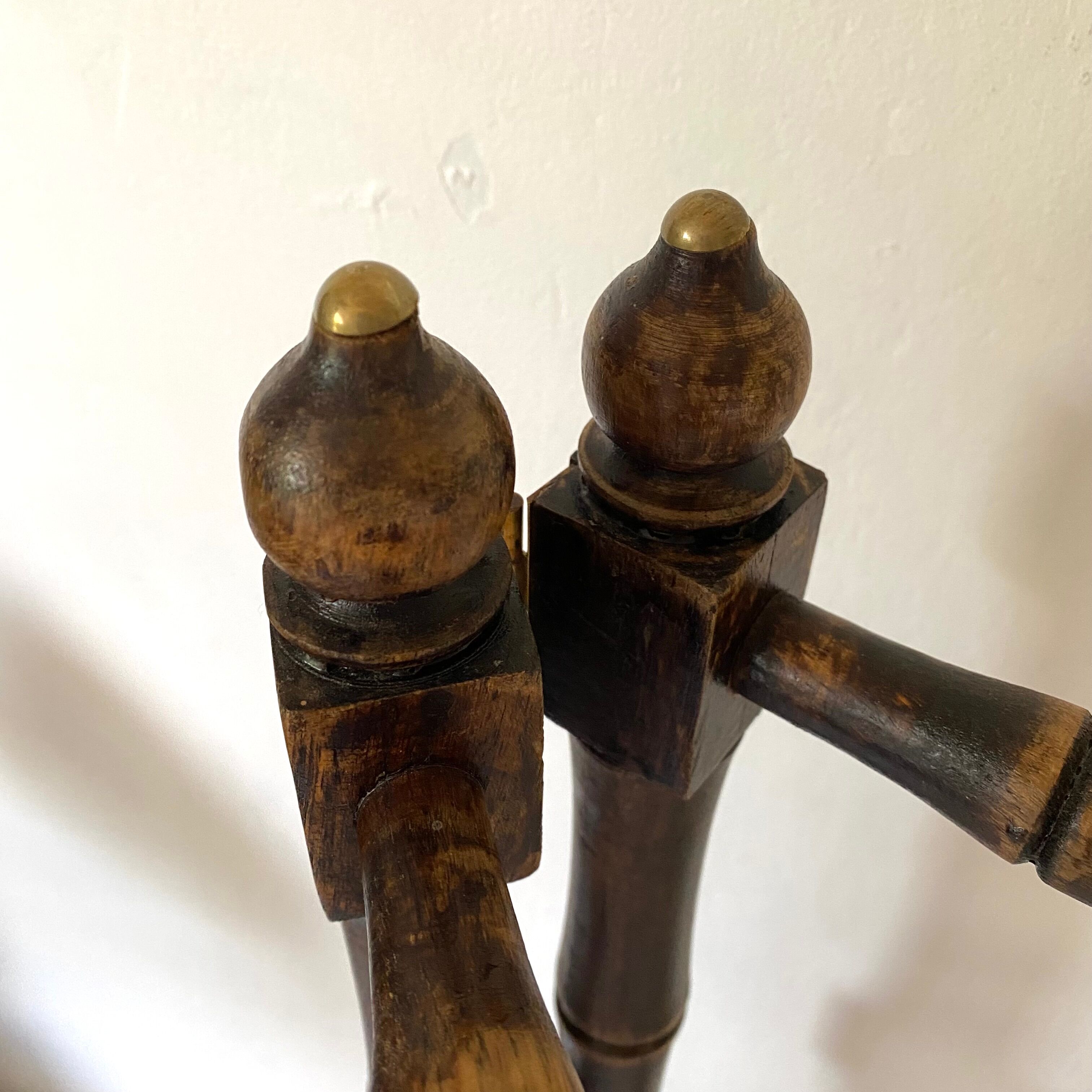 Antique wooden towel rack