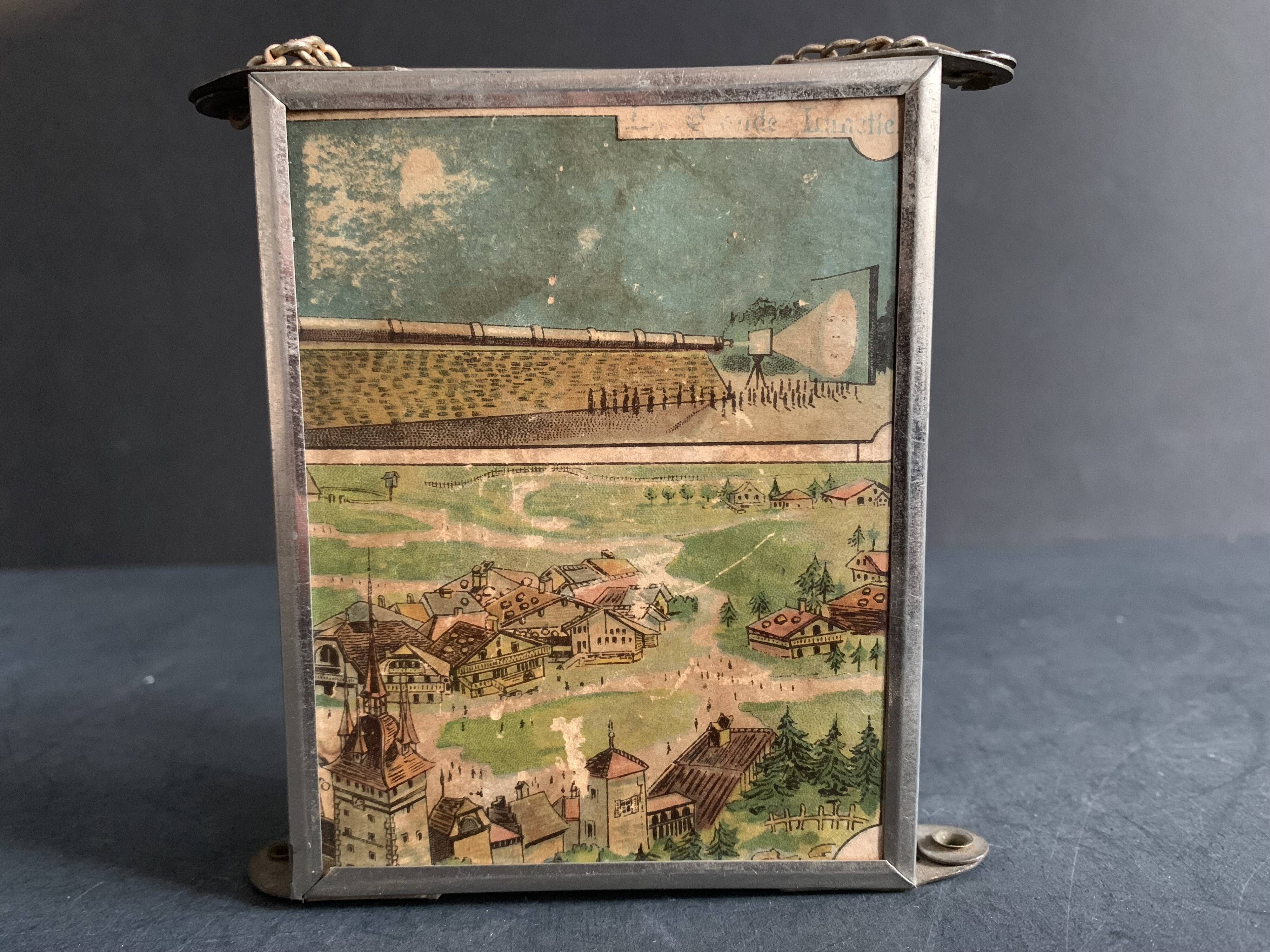 Miroir triptyque miniature, illustration exposition universelle de 1900