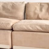 Canapé design 620 en suédine beige par Dieter Rams pour Vitsœ – Mid-Century