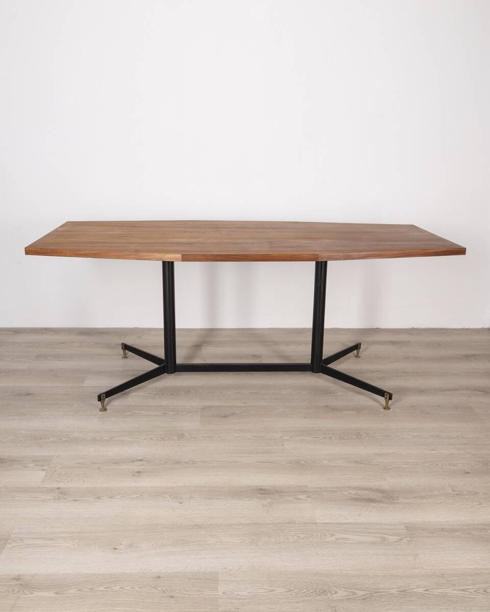 Vintage 60's table in metal and wood italian design