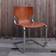 Suite de 4 chaises modèle 920 en chrome et cuir par Carlo Bartoli