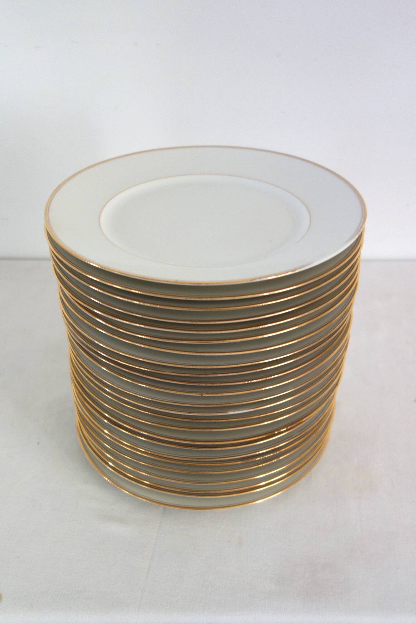 Set of 24 Limoges porcelain dinner plates