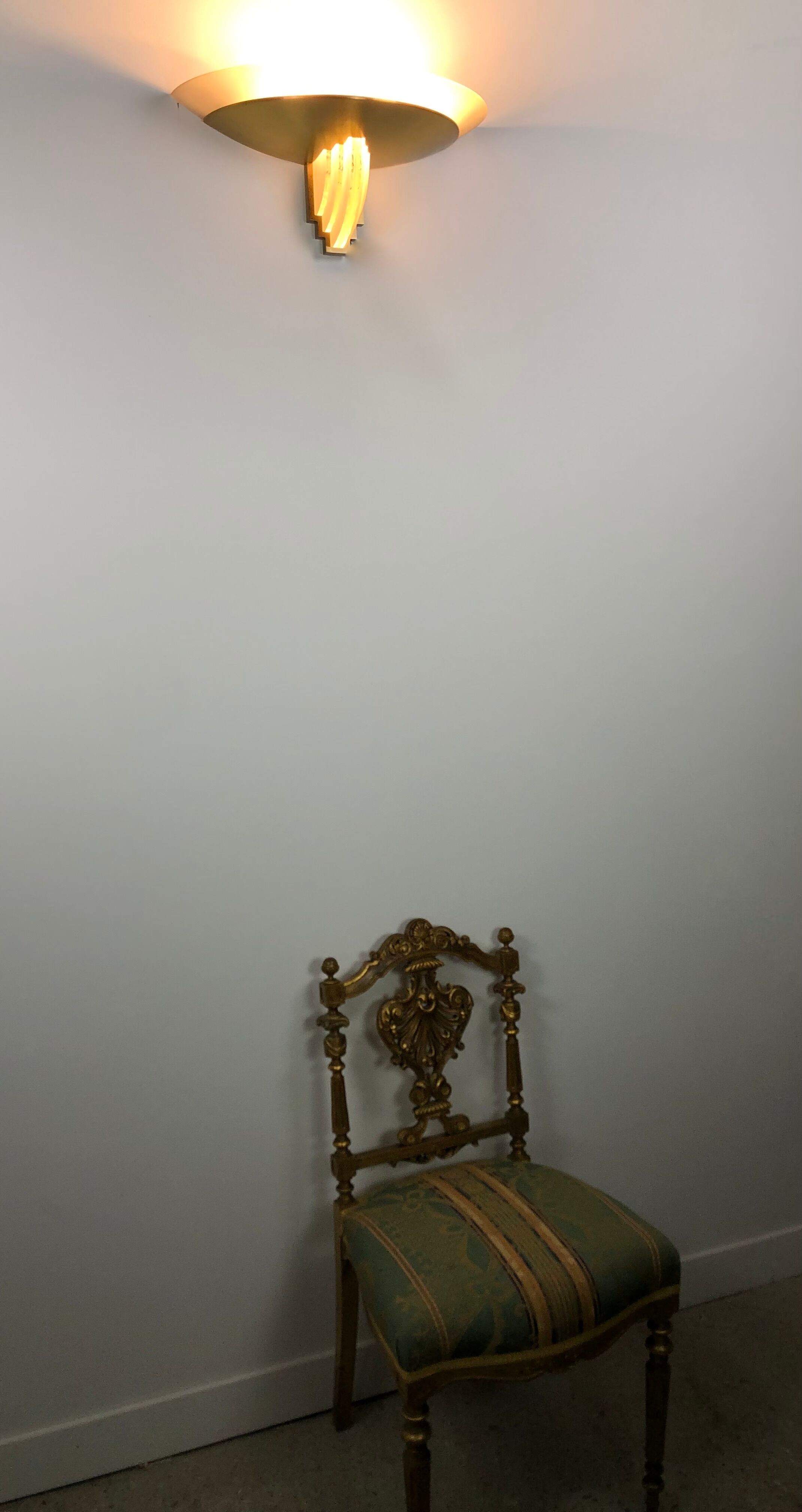 Wall lamp mod. 542bis Perzel in glass slabs cut vintage bronze frame 80