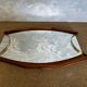 Wall mirror with brass detail and leather mounting, Vetreria Andreini, Ravenna, Italy, 1950s