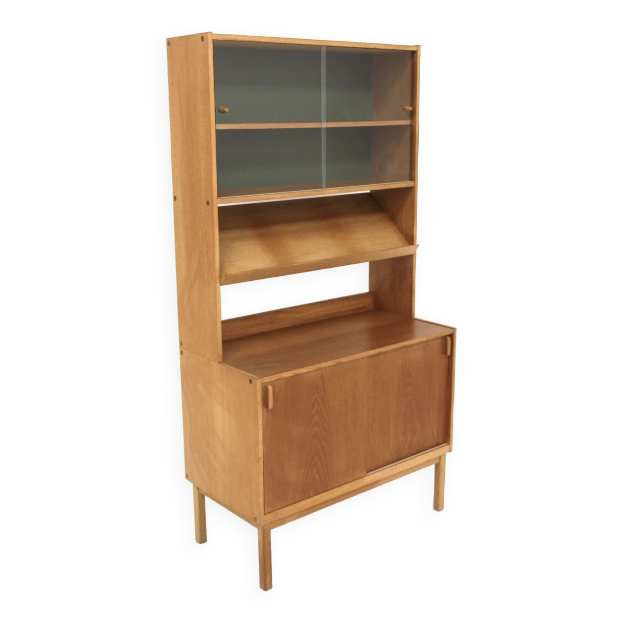 Bibliothèque scandinave en chêne, bertil fridhagen, bodafors, Suède, 1960