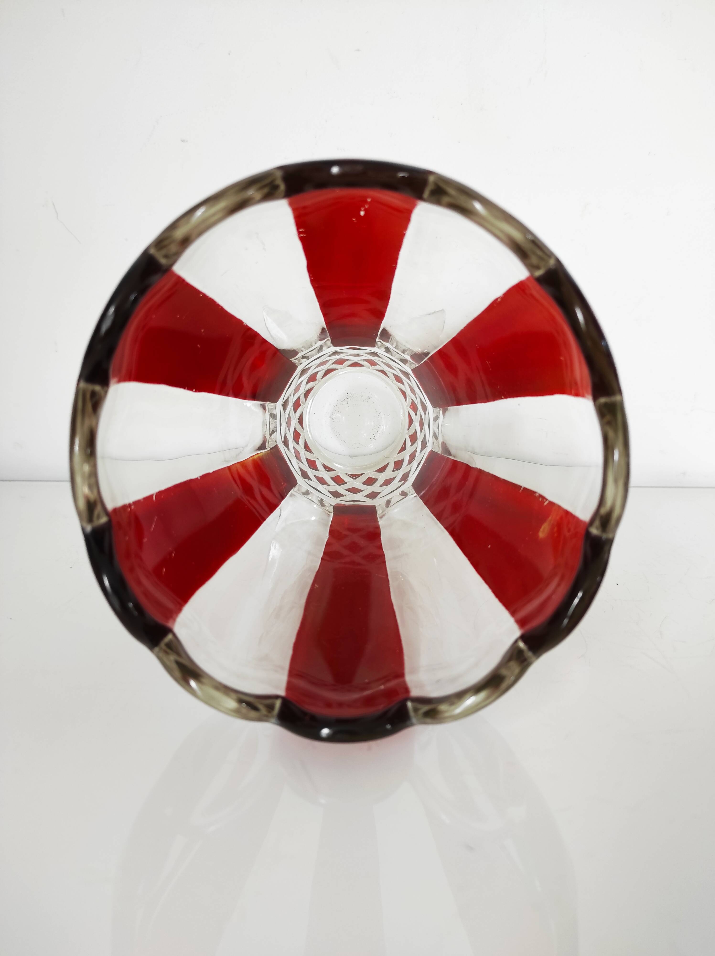 Red painted glass vase