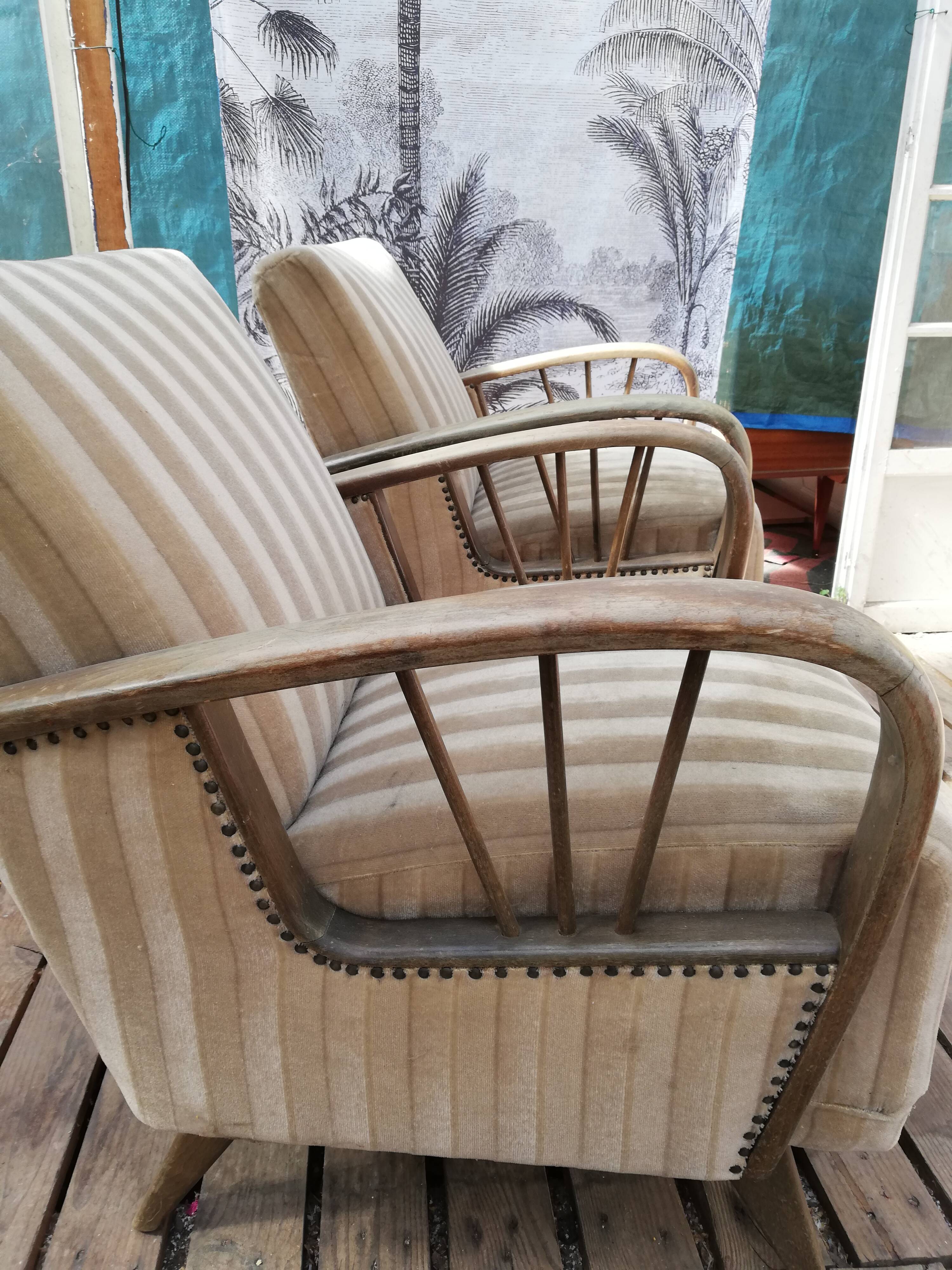 Pair of Art Deco armchairs