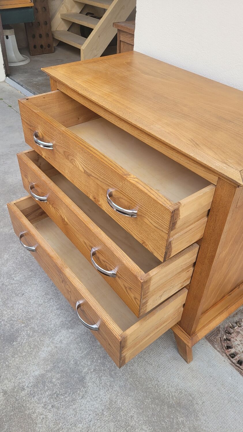 Vintage chest of drawers 1950 feet compass 3 drawers