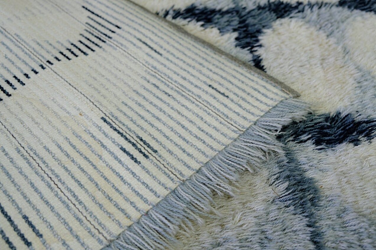 Tapis Rya scandinave fait à la main, années 1960, 152x105 cm