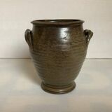 Brown ceramic vase jar
