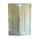 Double portes de passage en sapin patiné Bâti a fronton XX siècle