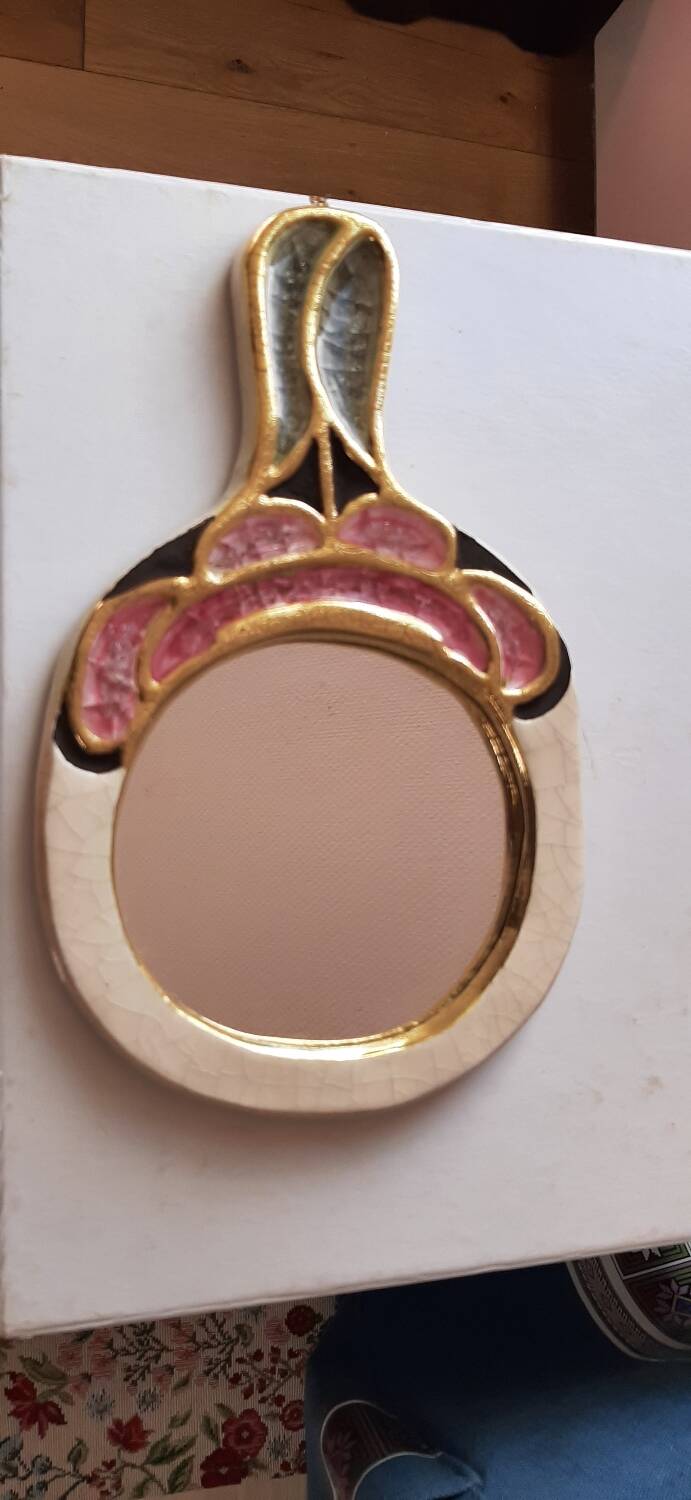 Glazed ceramic mirror by Mithé Espelt