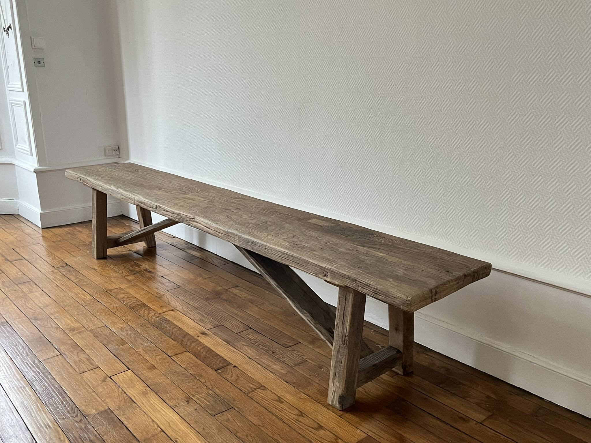 Millau bench solid oak antique - 200 cm