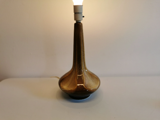 Wild lamp from Danish Søholm ceramics, in beautiful golden brown glaze. Danish Design