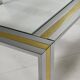 Square coffee table in brass, chrome and glass by Renato Zevi, Italy, 1970s