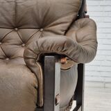 1970s, Scandinavian design, chair in safari style, original condition, leather.