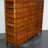 Dutch pine industrial apothecary cabinet, 1950s