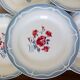 6 flat plates of Digoin Sarreguemines model Nina Rosa 210404