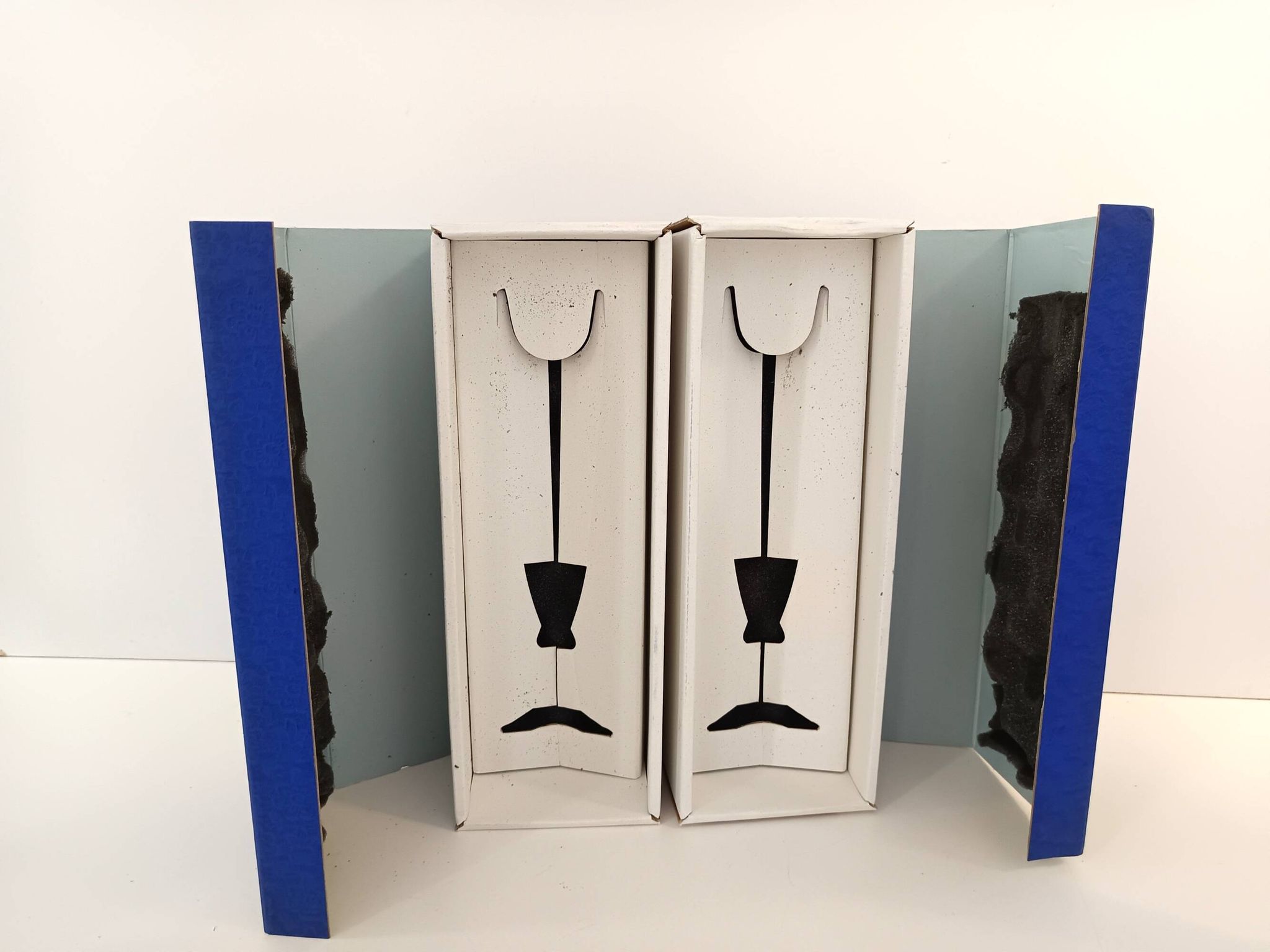 Pair of Blue Murano Glass Flutes by Bisazza & Rotella, Italy 2000
