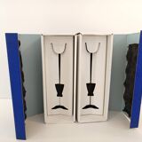 Pair of Blue Murano Glass Flutes by Bisazza & Rotella, Italy 2000