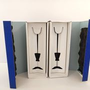 Pair of Blue Murano Glass Flutes by Bisazza & Rotella, Italy 2000
