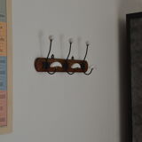 Vintage hook with 3 solid wood hooks
