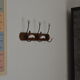 Vintage hook with 3 solid wood hooks