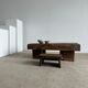 Asian solid wood quadripod brutalist coffee table H30 L81 l42