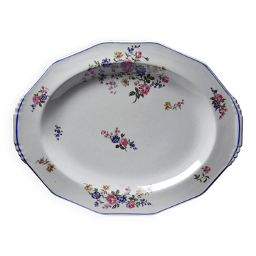 Service plate Bernardaud Limoges porcelain with floral decoration from the 1920s to 1950s.