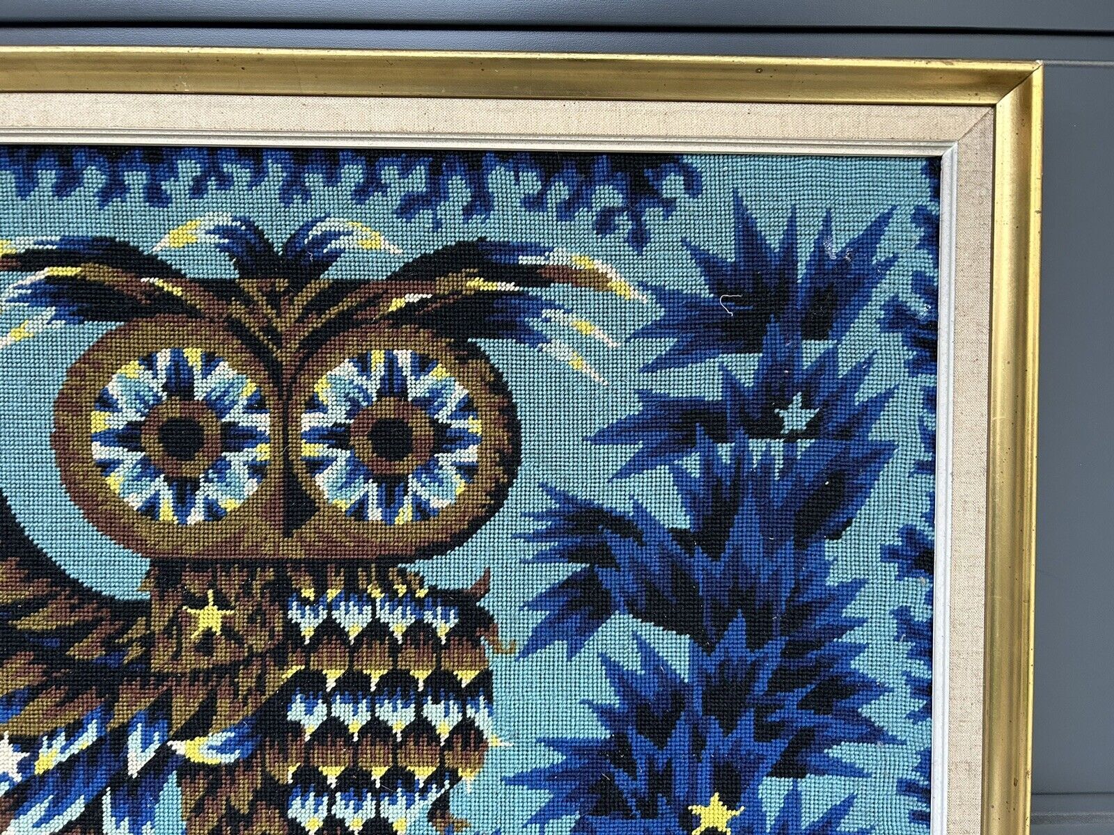 Vintage tapestry 70s Alain Cornic "La Nuit"