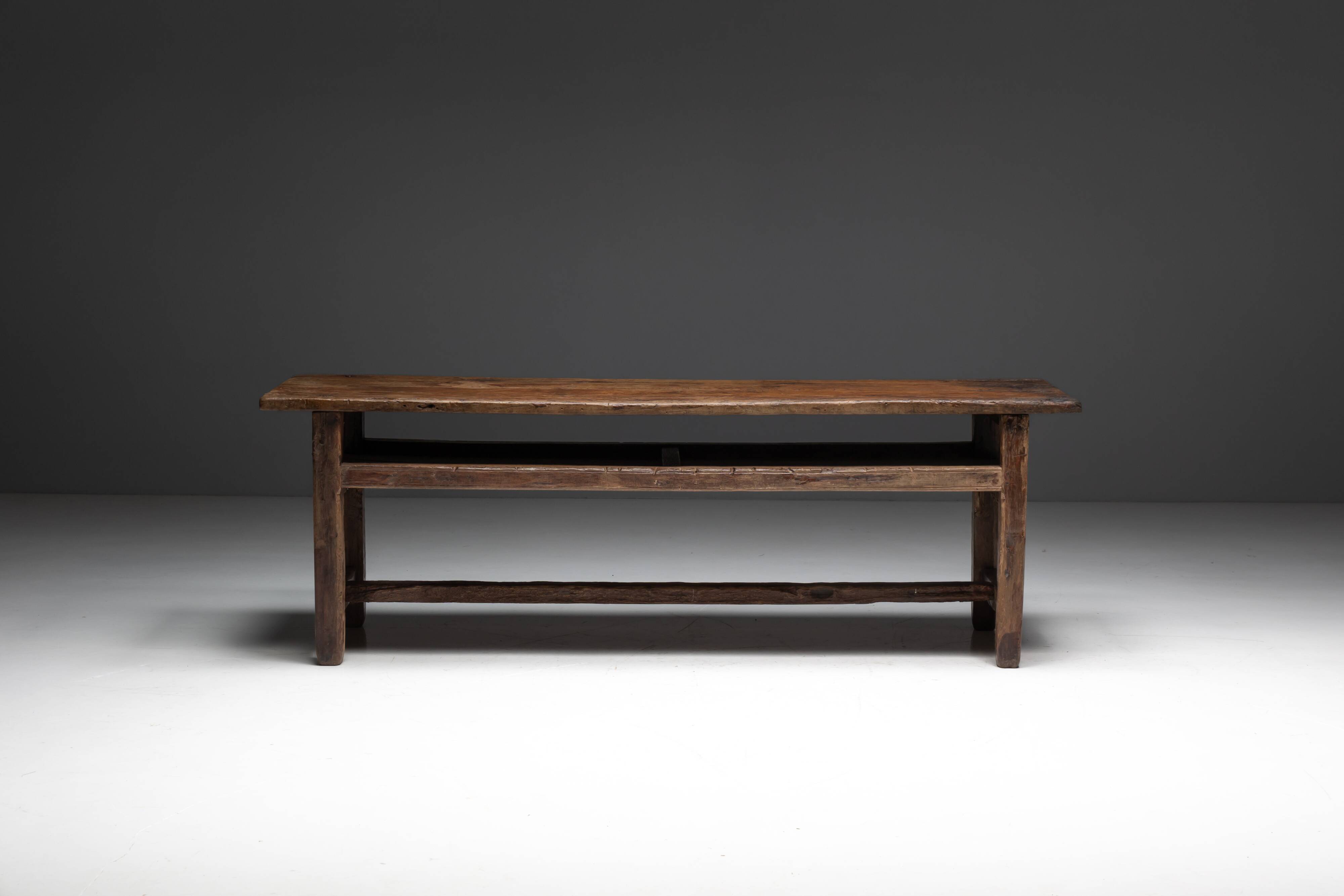 Wabi sabi farmhouse worktable, France, 19th century
