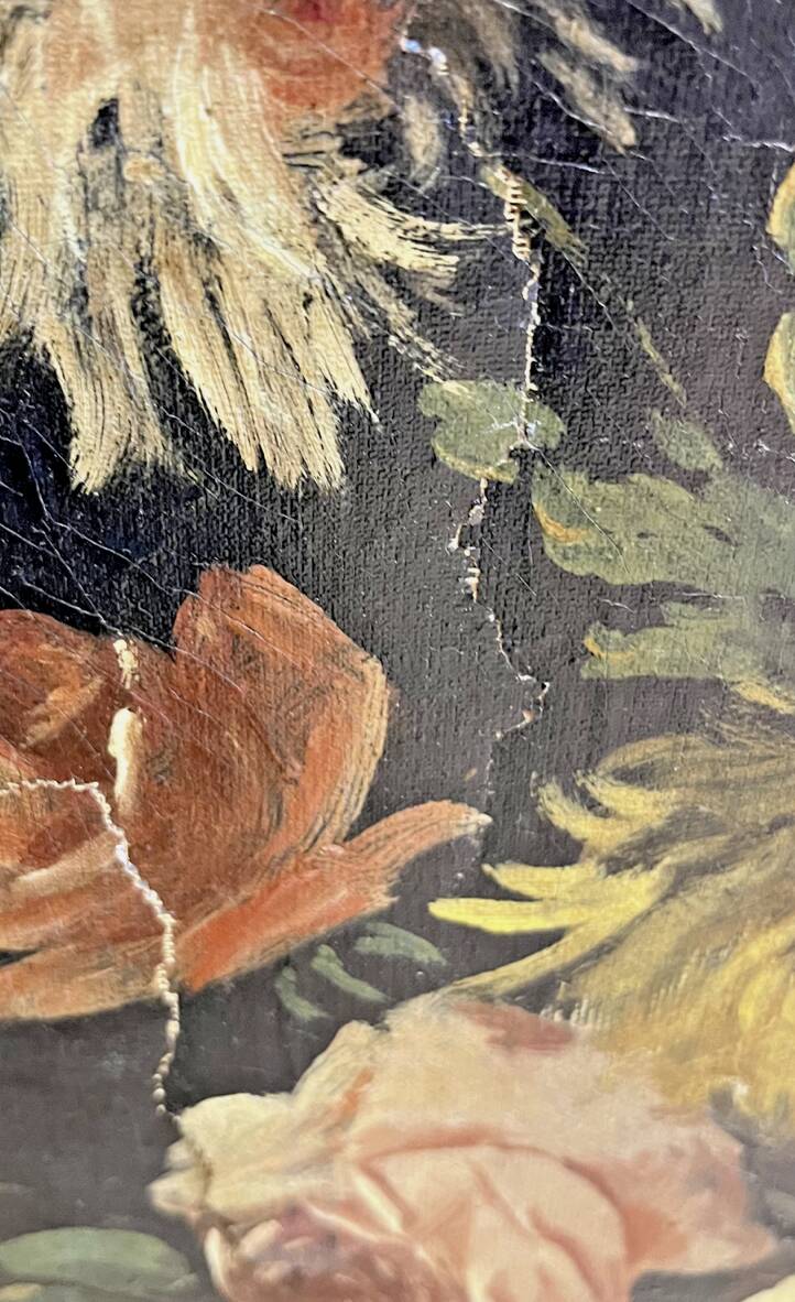 Oil on canvas still life by G. Lamy (19th-20th century)