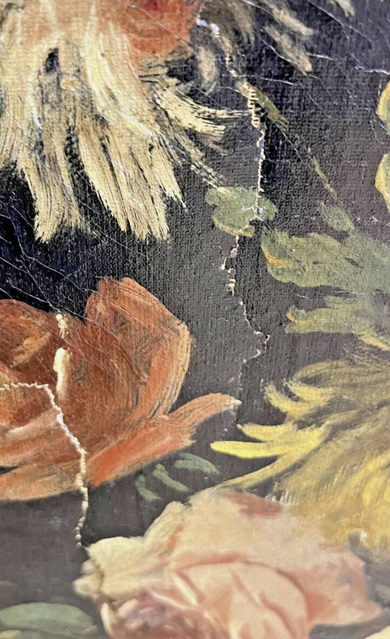 Oil on canvas still life by G. Lamy (19th-20th century)