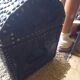 Old chest wood and studded leather