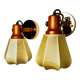 Pair of articulated "Cocoon" wall lights in resin and pine, Italy, 1970