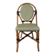 Chaise de bistrot médaillon en rotin et scoubidou