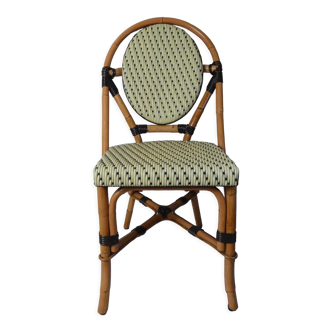 Bistro chair medallion in rattan and scoubidou