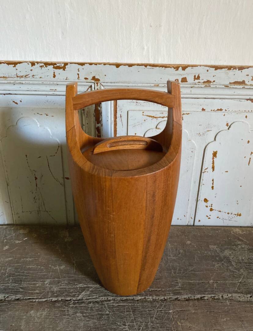 Jens Quistgaard, teak ice bucket from the 1960s.