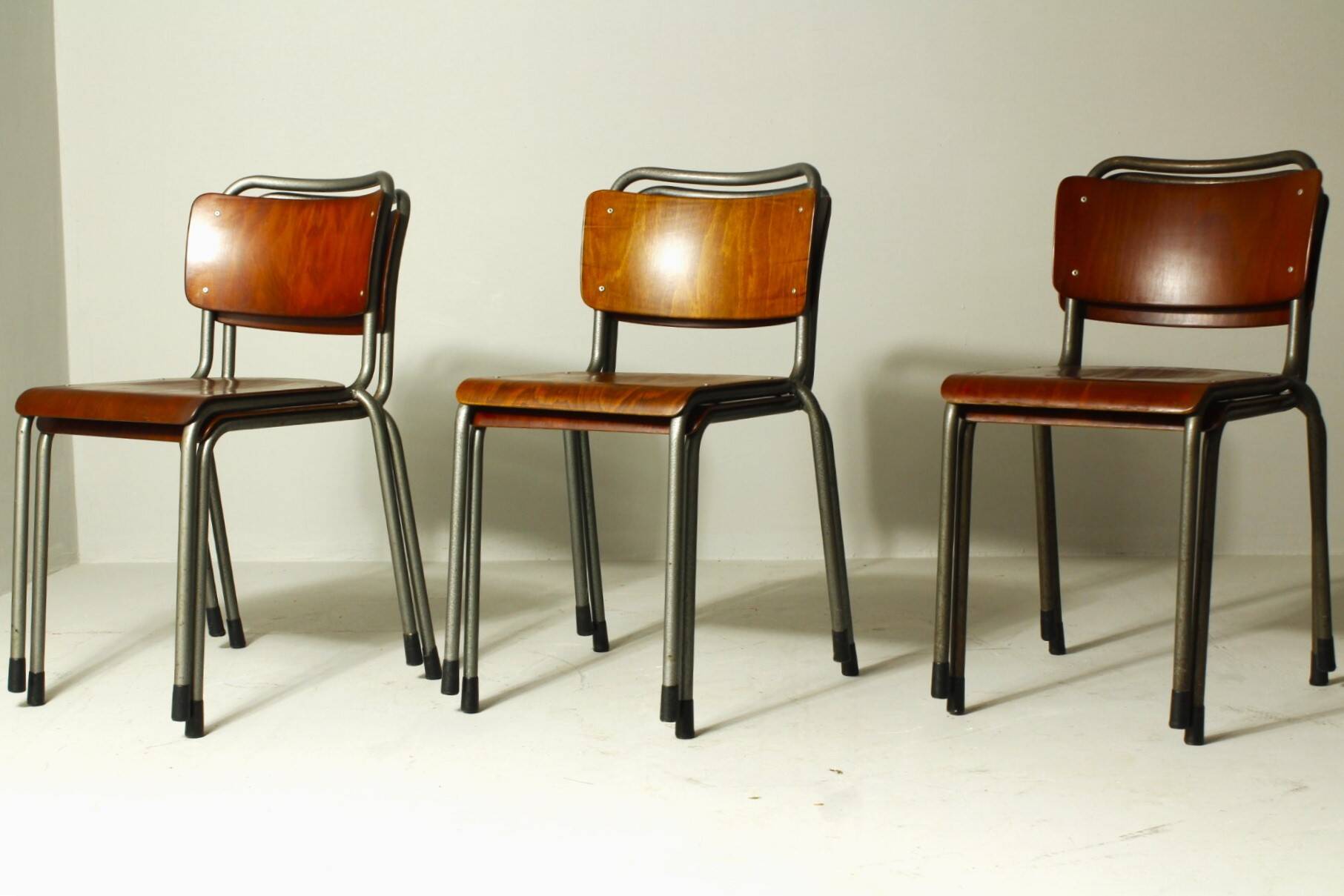Set of 6 Vintage Gispen 106 Chairs TU Delft by W. H. Gispen, 1950s