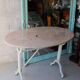 Antique garden table in cast iron and pink marble.