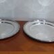 Very Pretty Set of 2 Round Silver-Plated Metal Dishes, Art Deco Orbrille