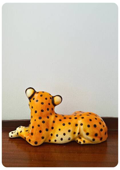 Jeune léopard en céramique italienne vintage – Années 1970