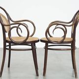Very elegant, characterful, and graceful set of 4 Art Nouveau design bistro chairs