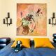 Pair of sculpted lacquered bronze wall lights, Arlus