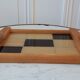 Beech and plexiglass checkerboard top 60s