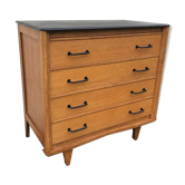 Commode vintage 1960 en chêne couleur miel